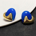 FENDI F HEART GOLD BLUE EARRINGS