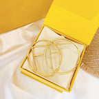 FENDI F GOLD FULL DIAMOND LETTER EARRINGS