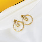 FENDI O’LOCK EARRINGS GOLD DIAMOND