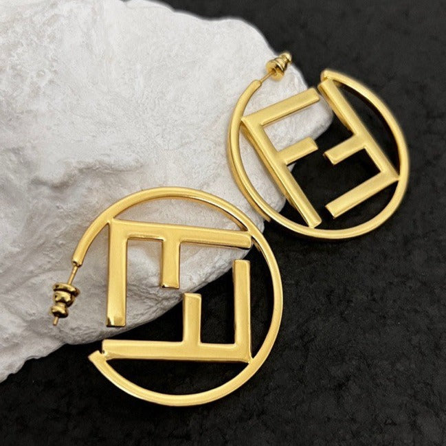 FENDI DOUBLE F GOLD EARRINGS