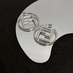 FENDI DOUBLE F SILVER EARRINGS