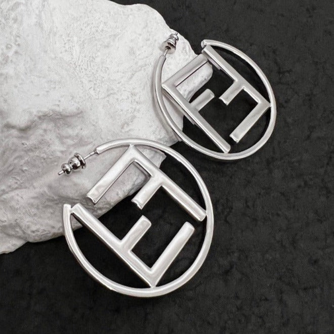 FENDI DOUBLE F SILVER EARRINGS