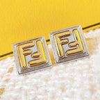 FENDI DOUBLE F EARRINGS SILVER GOLD