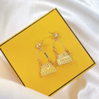 FENDI FF BAG GOLD EARRINGS