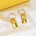 FENDI FF BUCKLE SILVER GOLD EARRINGS