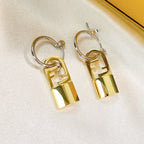 FENDI FF BUCKLE SILVER GOLD EARRINGS