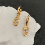 FENDI FF HOOP O'LOCK GOLD DIAMOND EARRINGS