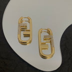 FENDI F O'LOCK GOLD DIAMOND EARRINGS
