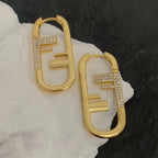 FENDI F O'LOCK GOLD DIAMOND EARRINGS