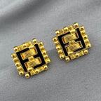 FENDI FF BLACK GOLD EARRINGS