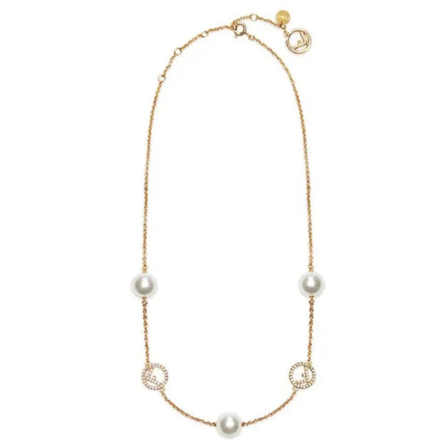 FENDI F PEARL DIAMOND NECKLACE