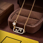 FENDI DOUBLE F GOLD DIAMOND NECKLACE