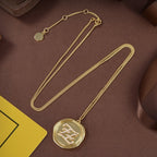FENDI FF NECKLACE GOLD DIAMOND