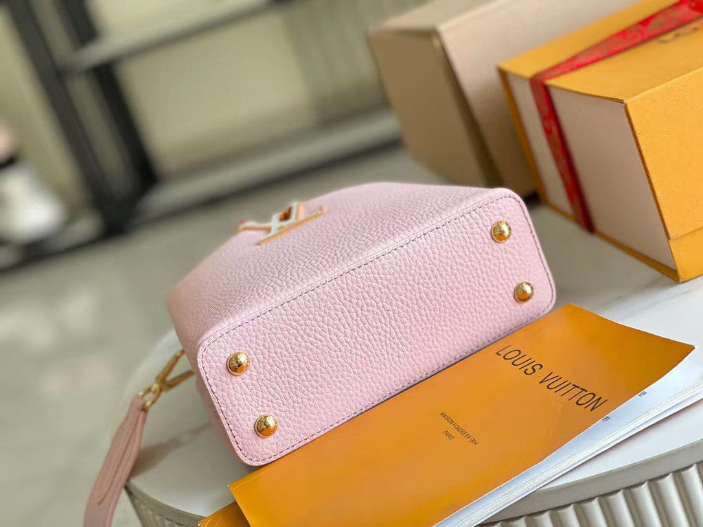 Louis Vuitton CAPUCINES MINI 21 PINK TAURILLON GOLD HARDWARE