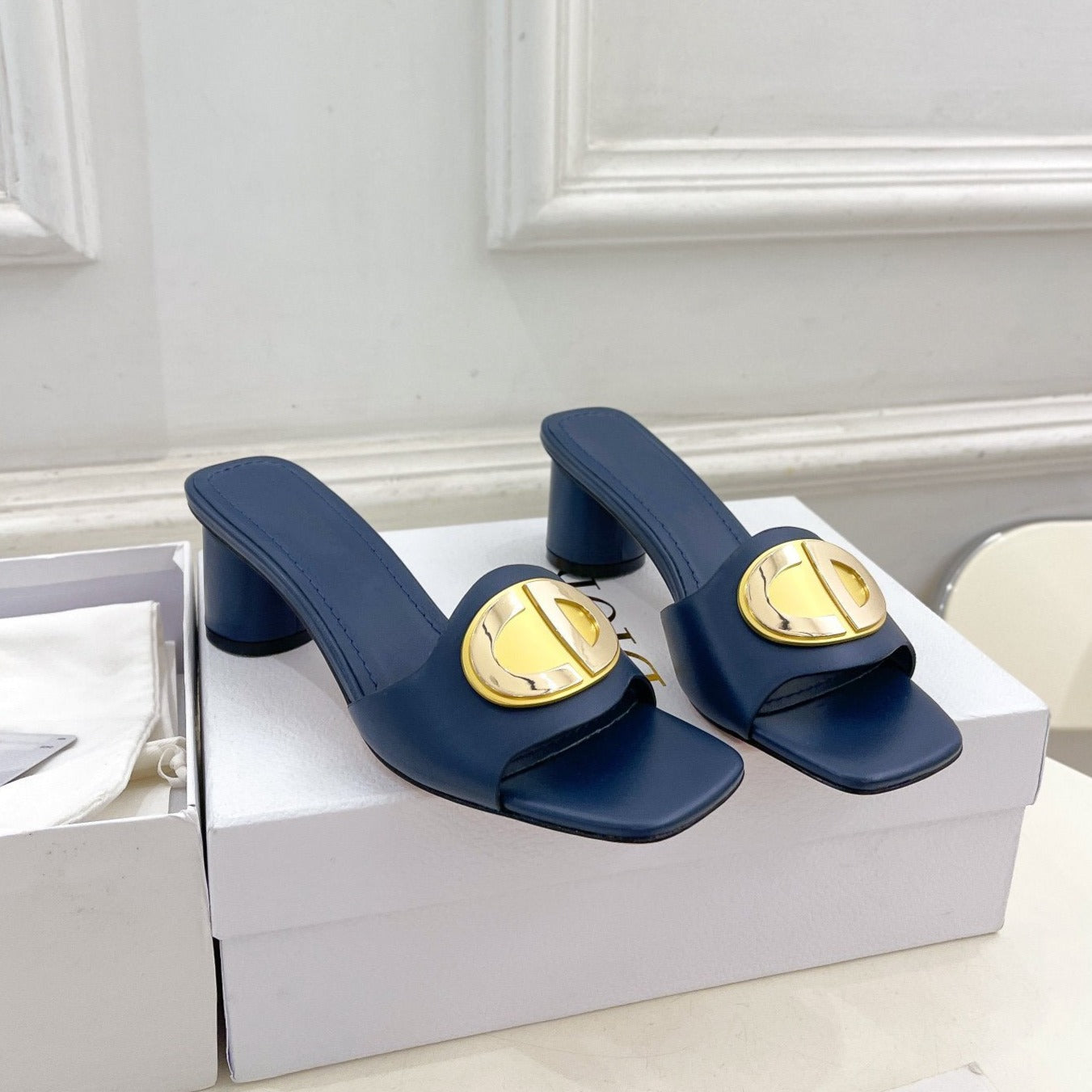 DIOR FOREVER HEELED 5CM BLUE