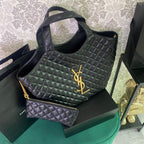 Saint Laurent Saint Laurent ICARE MAXI SHOPPING BAG IN QUILTED BLACK LAMBSKIN