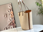 Louis Vuitton saint jacques 22cm tote bag basket raffia brown leather