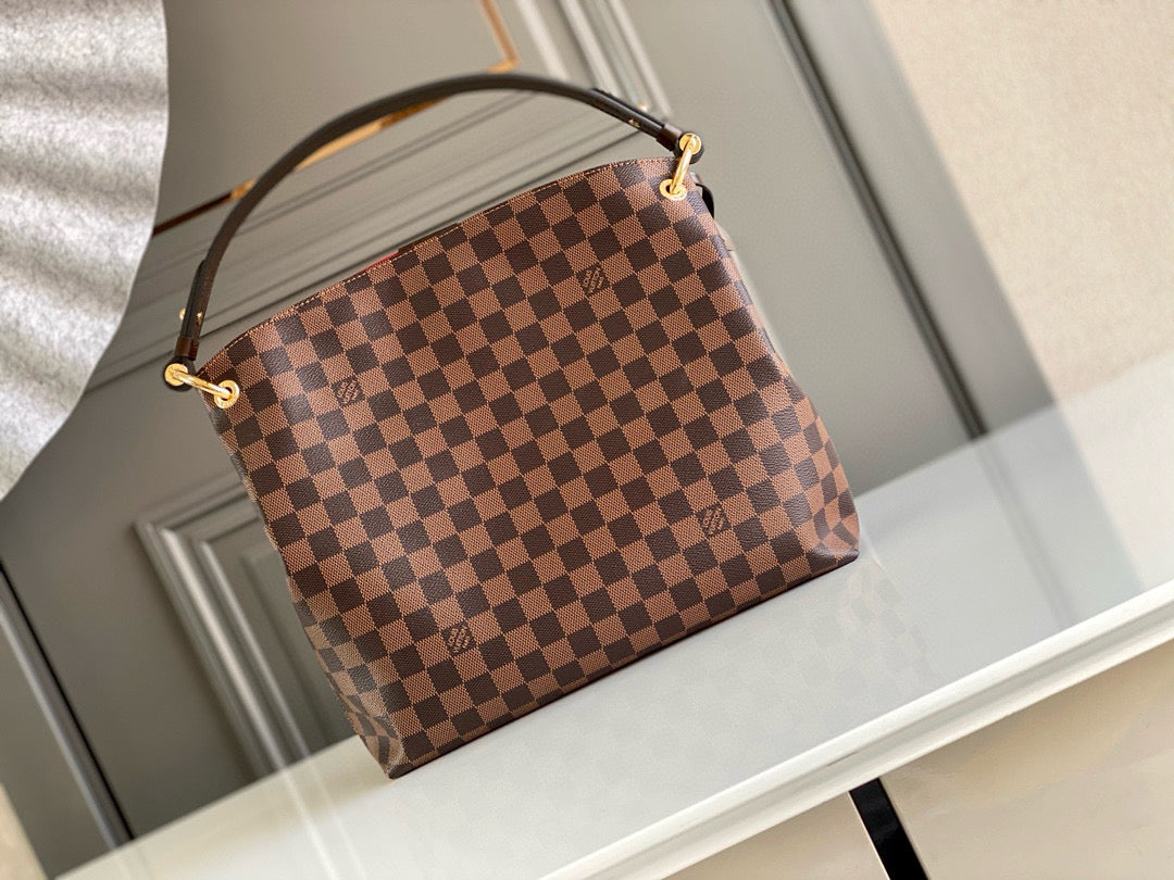 Louis Vuitton Gracefull MM 40cm hobo bag damier ebene canvas
