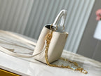 Louis Vuitton CAPUCINES MINI 21 CREAM CLOUD BLUE TAURILLON GOLD  HARDWARE