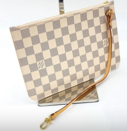 Louis Vuitton neverfull grey cream bag accessories