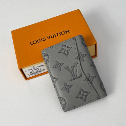 Louis Vuitton POCKET ORGANIZER 11 GRAY MONOGRAM SHADOW CALFSKIN