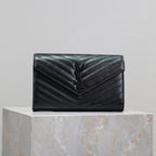 Saint Laurent YL Woc 22cm All Black Grained Calfskin
