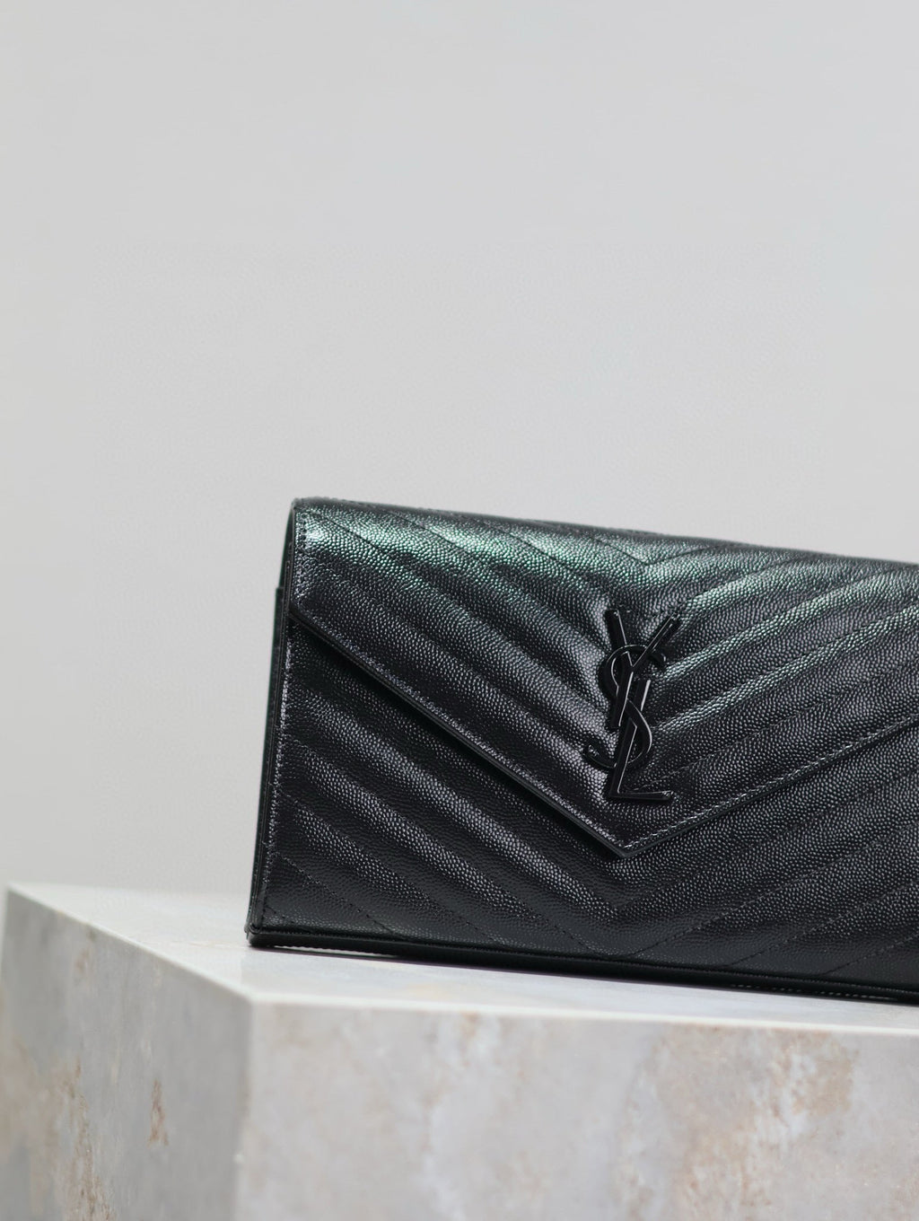 Saint Laurent YL Woc 22cm All Black Grained Calfskin