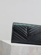 Saint Laurent YL Woc 22cm All Black Grained Calfskin
