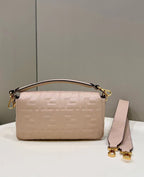 FENDI Baguette 27cm Beige Lambskin Gold Hardware