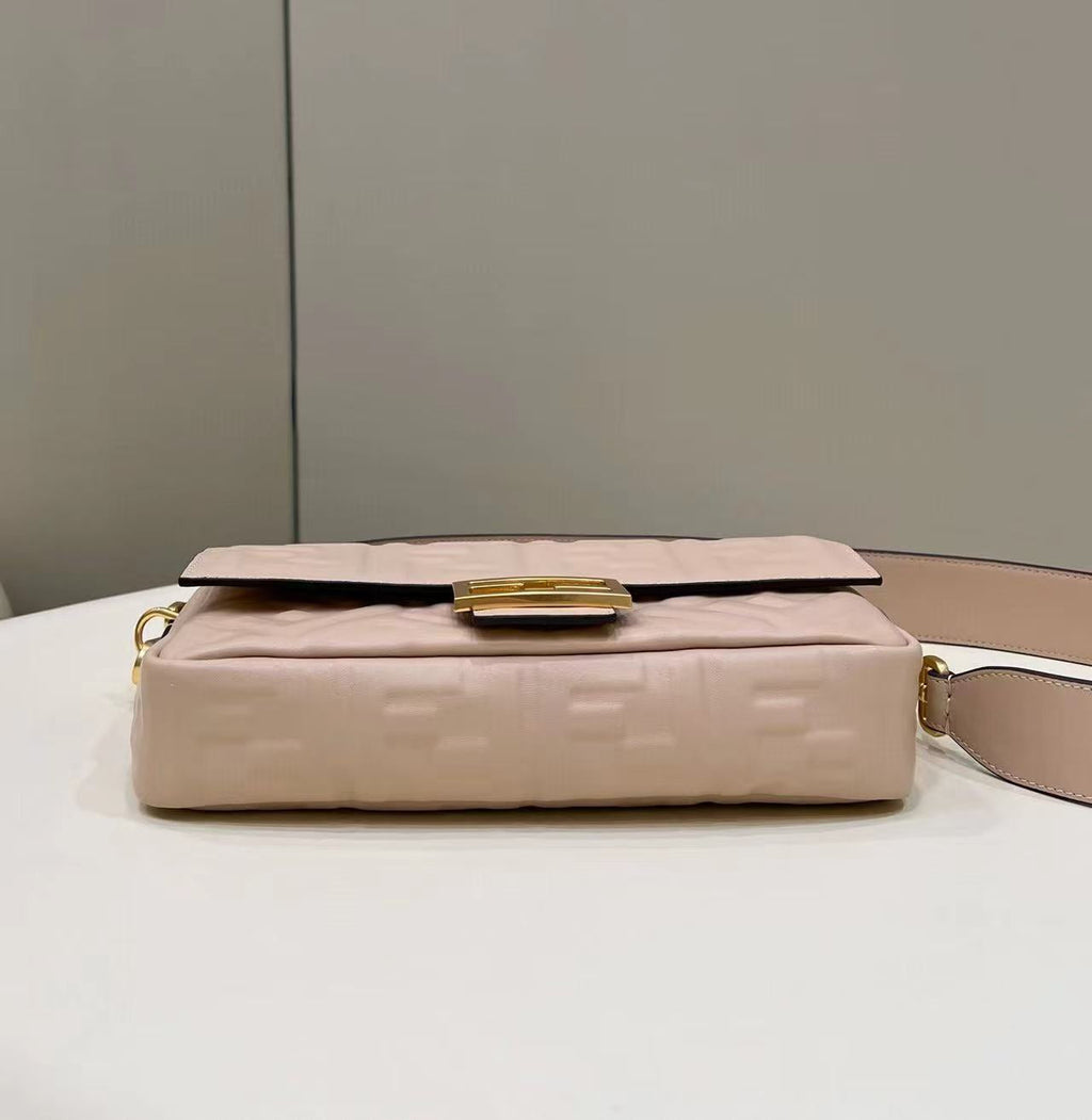 FENDI Baguette 27cm Beige Lambskin Gold Hardware