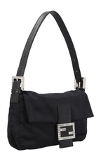 FENDI Baguette Bag Satin Black Sparkle