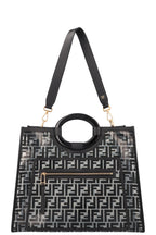 FENDI Medium Runway Tote Bag Zucca Print Black PVC