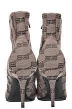 BALENCIAGA Logo Square Knife Heels Brown