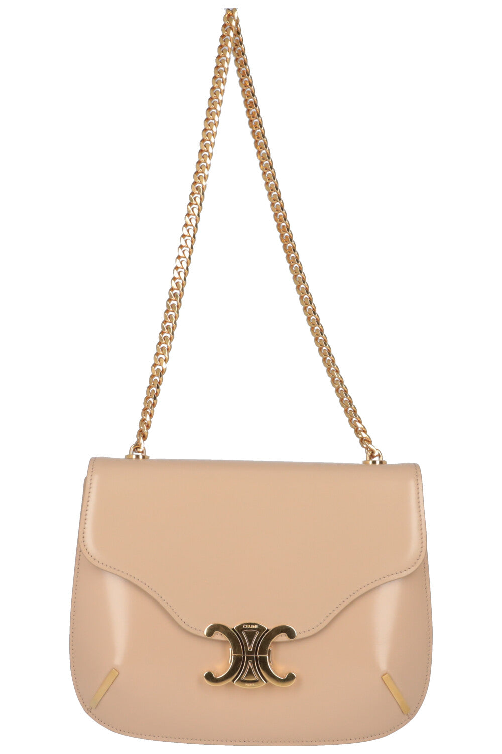 CELINE Chain Besace Triomphe Bag Beige