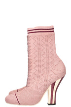 FENDI Heels Boots Stretch Fabric Glitter Pink