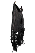 CHRISTIAN DIOR Niki De Saint Phalle Fringed Hobo Bag Leather Black