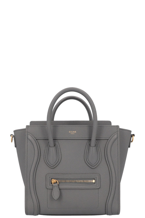 CELINE Nano Luggage Crossbody Bag Grey