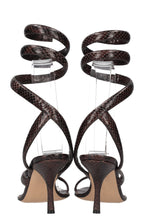 BOTTEGA VENETA Spiral Heels Python Print Brown