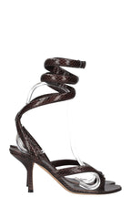 BOTTEGA VENETA Spiral Heels Python Print Brown