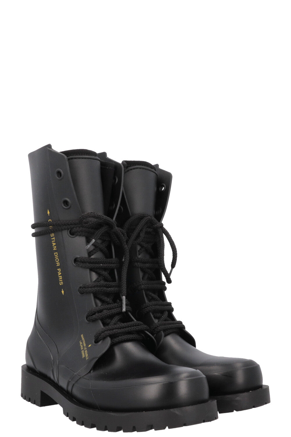 CHRISTIAN DIOR DiorCamp Combat Boots Black PVC