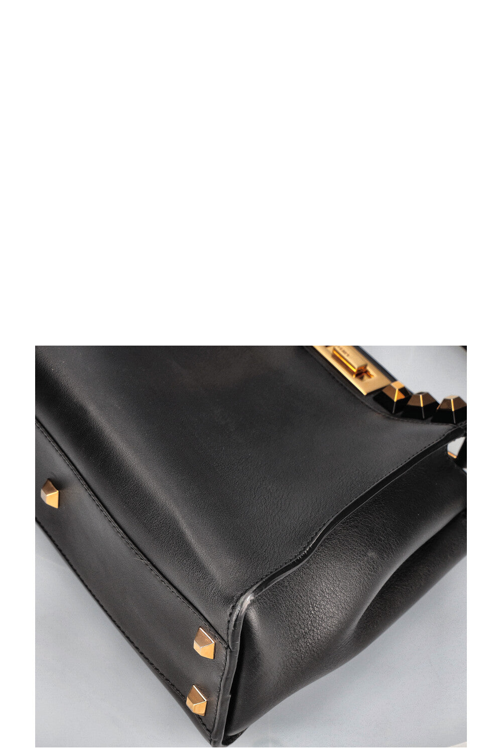 FENDI Medium Peekaboo Bag with Studded Detail Black