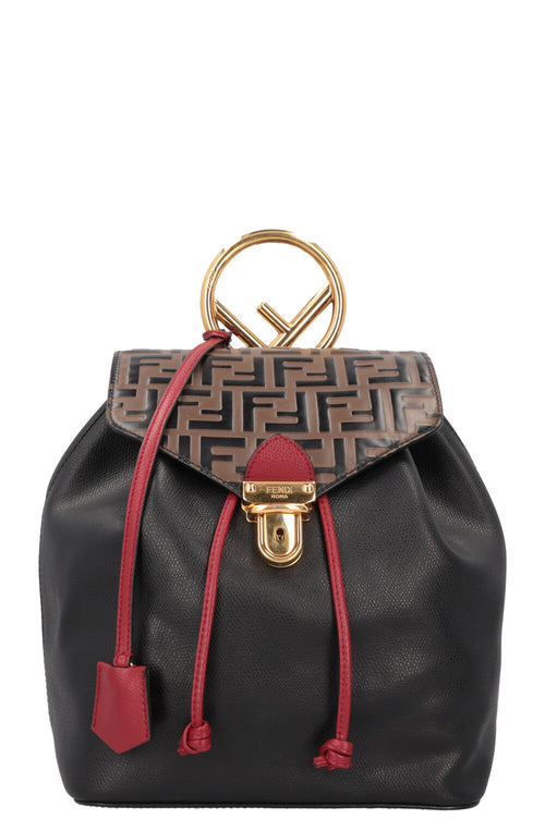 FENDI Zucca Print Backpack Leather Black