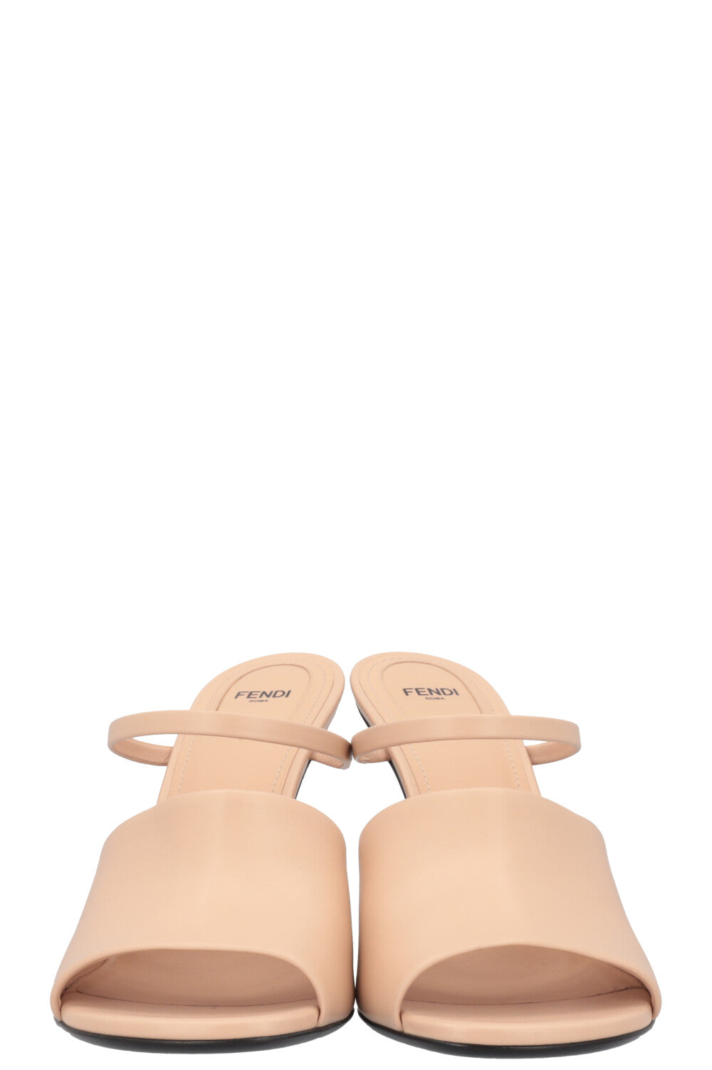 FENDI First Mules Leather Nude