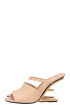 FENDI First Mules Leather Nude