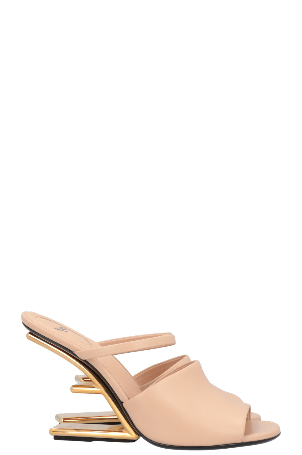 FENDI First Mules Leather Nude