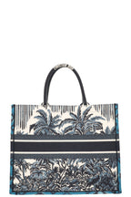 CHRISTIAN DIOR Palm Tree Book Tote Large Blue