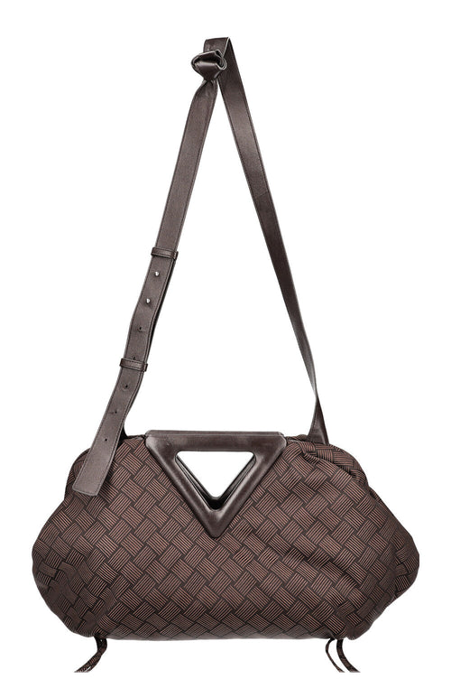 BOTTEGA VENETA Point Top Handle Bag Pouch Jacquard Brown