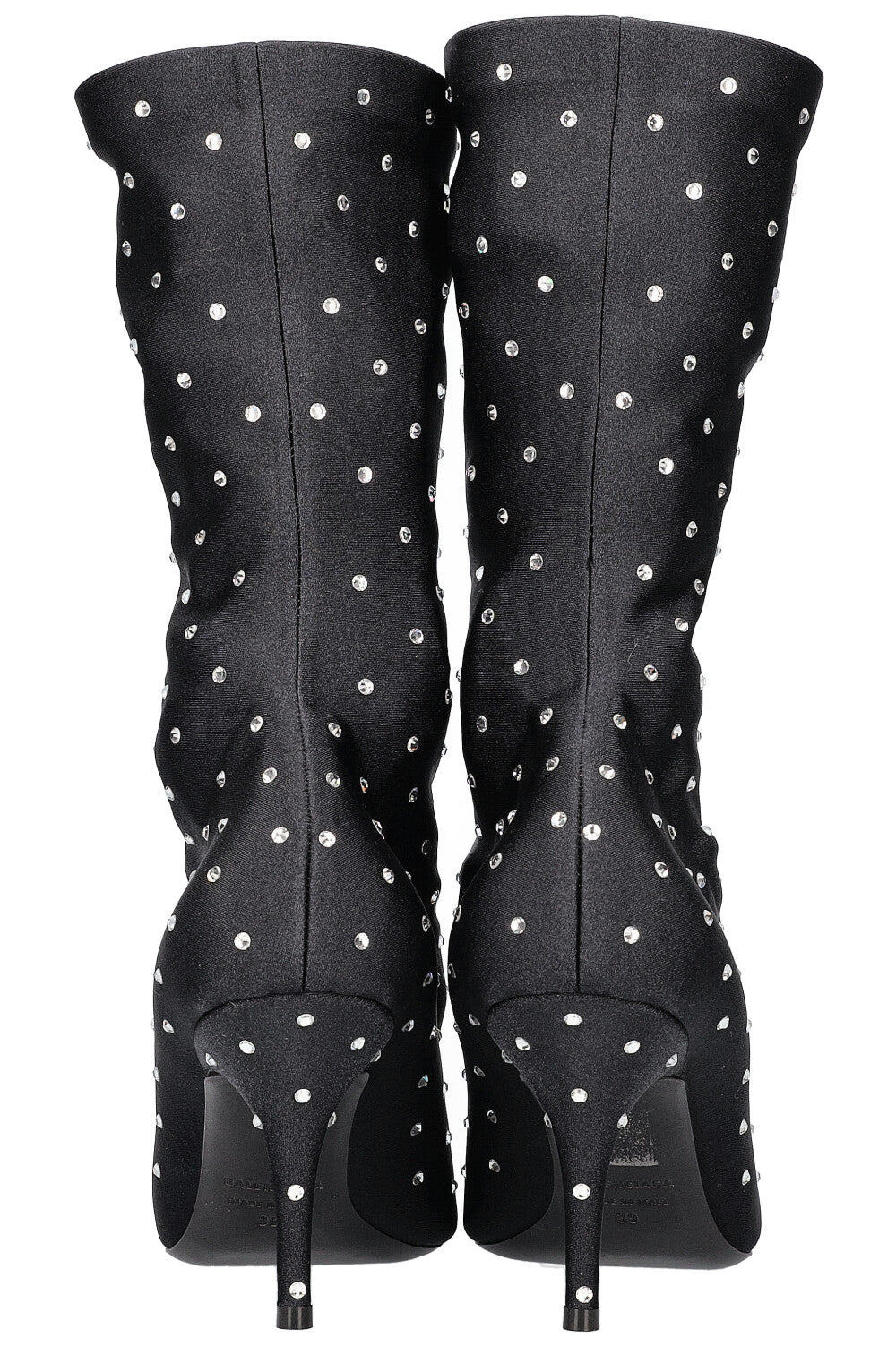 BALENCIAGA Knife 80 Sock Boots Black Satin Crystal