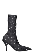BALENCIAGA Knife 80 Sock Boots Black Satin Crystal