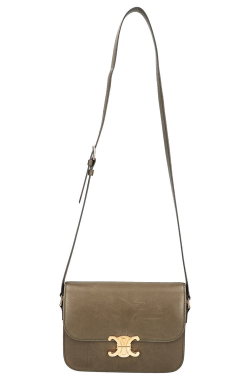 CELINE Triomphe Shoulder Bag Crossbody Bag Soft Khaki